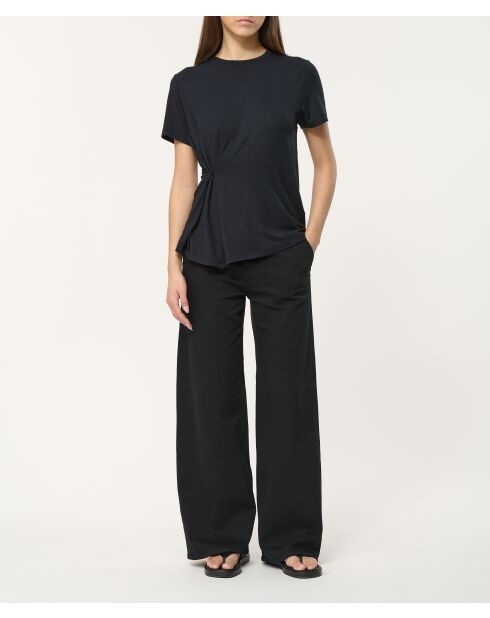 Jay Jeans aus Baumwollgabardine mit weitem Bein, schwarz