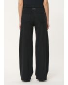 Jay zwarte katoenen gabardine jeans met wijde pijpen