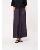 Bristom Hose aus pflaumenfarbenem Satin mit weitem Bein