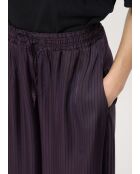 Bristom Hose aus pflaumenfarbenem Satin mit weitem Bein