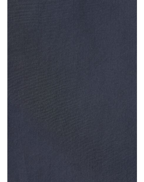 Marineblauw balshirt van effen katoen in popeline juni