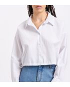 Wit overhemd van Berta katoenen popeline