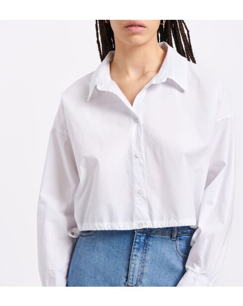 Wit overhemd van Berta katoenen popeline
