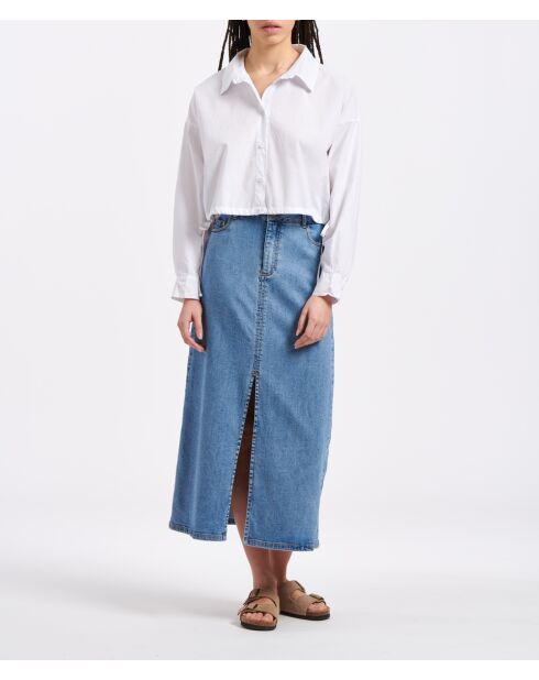 Wit overhemd van Berta katoenen popeline