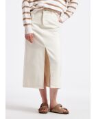 Bryce Coquillage lange rechte rok in ecru gabardine