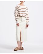 Bryce Coquillage lange rechte rok in ecru gabardine