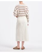 Bryce Coquillage lange rechte rok in ecru gabardine