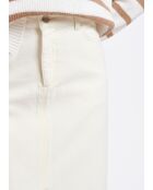 Bryce Coquillage lange rechte rok in ecru gabardine