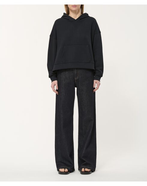 Felpa nera in felpa Jusko