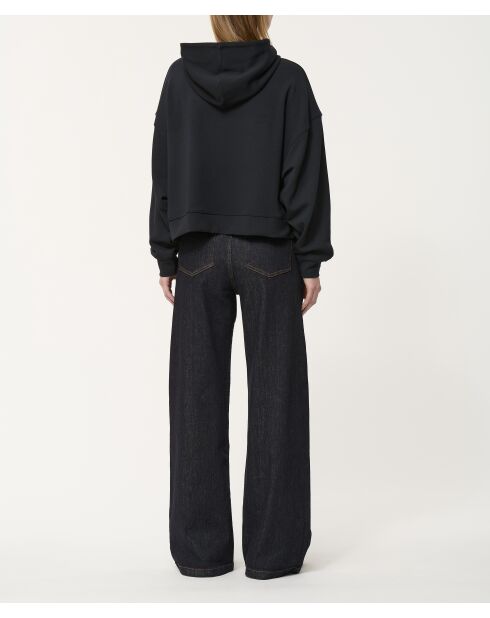 Felpa nera in felpa Jusko