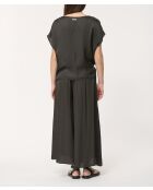 Jaisuke schlichtes, schlichtes Satinoberteil mit Krawatte