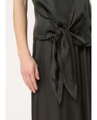 Jaisuke schlichtes, schlichtes Satinoberteil mit Krawatte