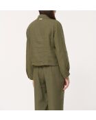 Jinx Kurzjacke aus Leinen im Arbeiterstil, khakifarben