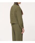 Jinx Kurzjacke aus Leinen im Arbeiterstil, khakifarben