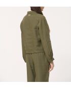 Jinx Kurzjacke aus Leinen im Arbeiterstil, khakifarben