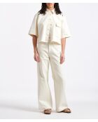 Ecrufarbene Boxy-Jacke Betty Coquillage aus Baumwollgabardine