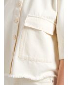 Ecrufarbene Boxy-Jacke Betty Coquillage aus Baumwollgabardine