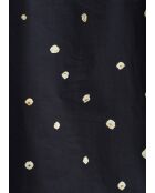 Marineblauw Bao tie and dye kort overhemd van katoenpopeline met stippen