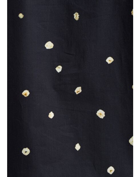 Marineblauw Bao tie and dye kort overhemd van katoenpopeline met stippen