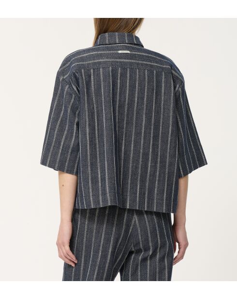 Betty Denim gestreept zacht katoenen jack met korte doos