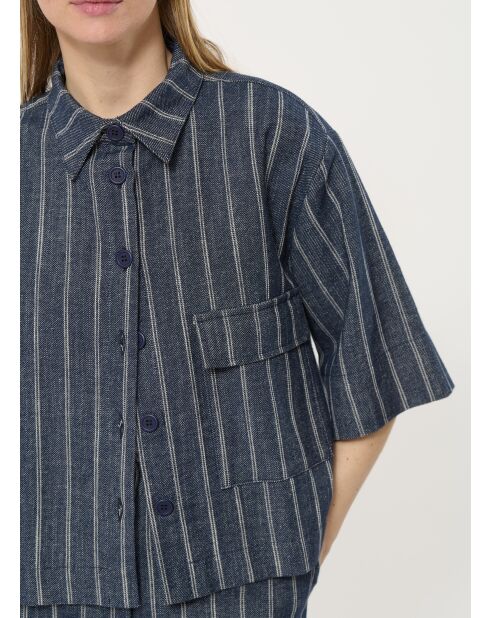 Betty Denim gestreept zacht katoenen jack met korte doos