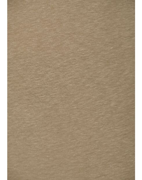 Locker geschnittenes Leinen-T-Shirt Josie Army