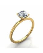 Solitario de diamante sintético de oro amarillo Ely de 0.50 quilates