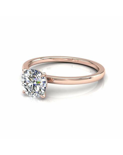 1.00 karaat Ely roségouden synthetische diamanten verlovingsring