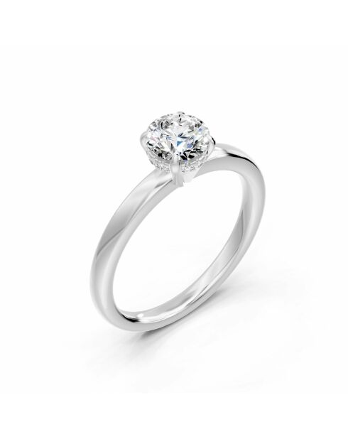 1.00 karaat Olimpia witgouden ronde synthetische diamantsolitaire