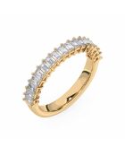 Half Alliance Synthetische Diamanten im Smaragdschliff, 1,30 Karat, Flavia-Gelbgold