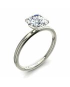 Anillo de compromiso con diamantes sintéticos de oro blanco Ely de 1.50 quilates