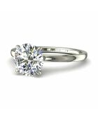 Anillo de compromiso con diamantes sintéticos de oro blanco Ely de 1.50 quilates