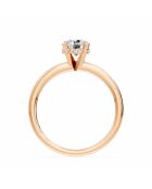 Solitario Olimpia de diamante sintético redondo de oro rosa de 1.00 quilates
