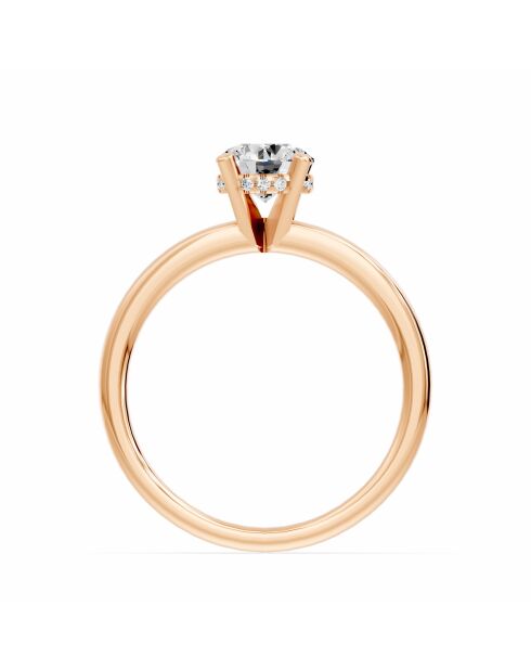 1.00 karaat Olimpia roségouden ronde synthetische diamanten solitaire
