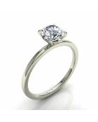 1.00 karaat Ely witgouden synthetische diamanten verlovingsring