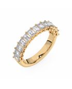 Synthetische diamanten met halve alliantie Smaragdgeslepen 1,70 karaat Flavia geelgoud