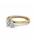 Anillo de compromiso con diamantes sintéticos Ely de 1.00 quilates en oro amarillo