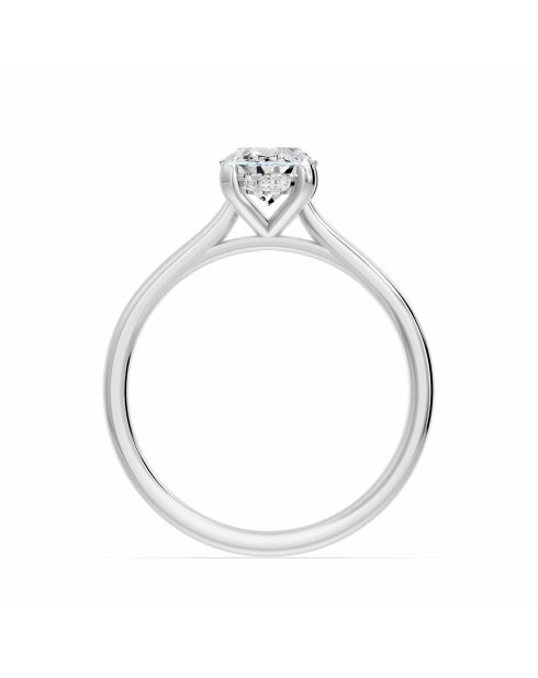 1.00 karaat ovale synthetische diamanten solitaire Viviana White Gold