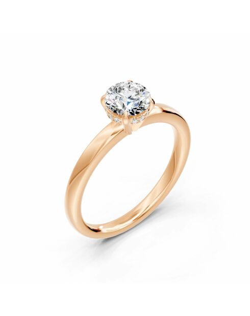 1.00 karaat Olimpia roségouden ronde synthetische diamanten solitaire