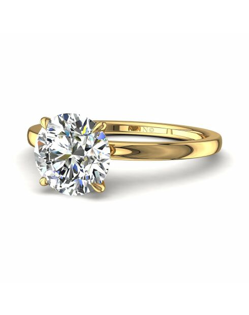 1,50 karaat Ely synthetische diamanten verlovingsring geelgoud