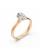 1.00 karaat Viviana roségouden ovale synthetische diamantsolitaire