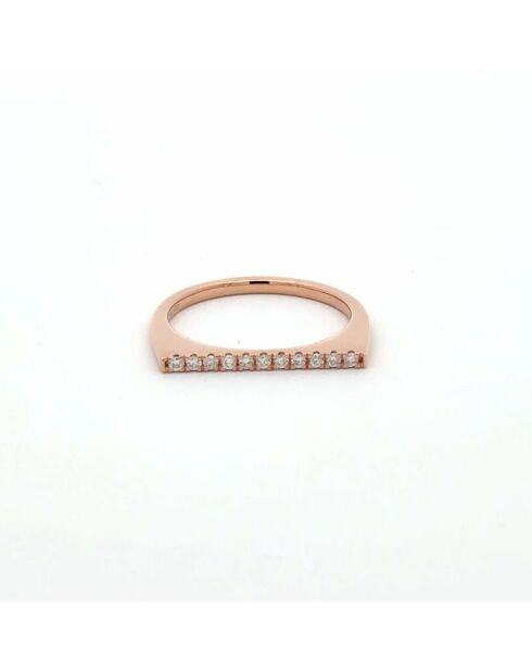 Gouden ring van Déborah in roségoud en synthetische diamanten