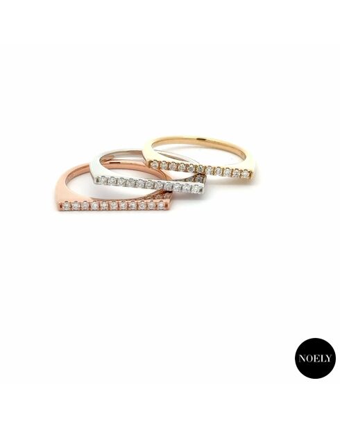 Gouden ring van Déborah in roségoud en synthetische diamanten