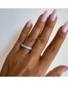 Synthetische diamanten met halve alliantie Smaragdgeslepen 1,70 karaat Flavia witgoud