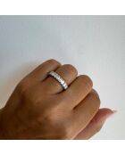 Synthetische diamanten met halve alliantie Smaragdgeslepen 1,70 karaat Flavia witgoud