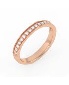 Halve alliantie parelrail synthetische diamanten 0,25 karaat Apollonia roségoud