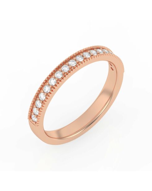 Halve alliantie parelrail synthetische diamanten 0,25 karaat Apollonia roségoud