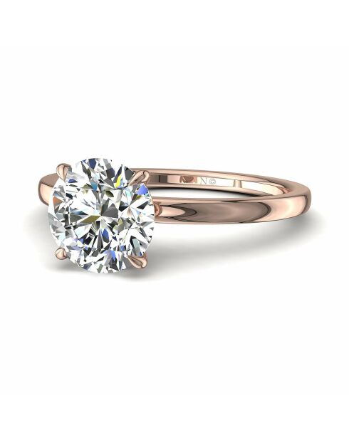 2.00 karaat Ely roségouden synthetische diamantsolitaire