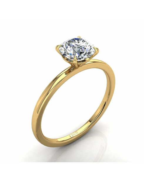 0.50 karaat Ely geelgoud synthetische diamantsolitaire