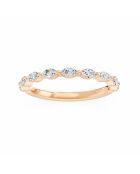 Half Alliance 9 diamantes sintéticos marqueses de 0,65 quilates Natalina Rose Gold